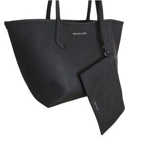 Michael Kors Luggage Black Saffiano Leather Large Open Tote Handbag w/Case